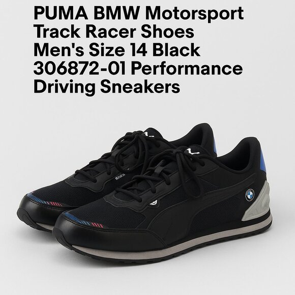 PUMA BMW Motorsport Track Racer driving Shoes Size 14 Black 306872 Performance - Picture 1 of 12